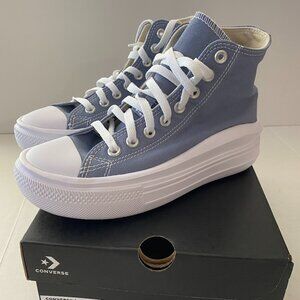Converse Women Size 6.5 High Top All Star Chuck Taylor Blue Platform Lace Up New